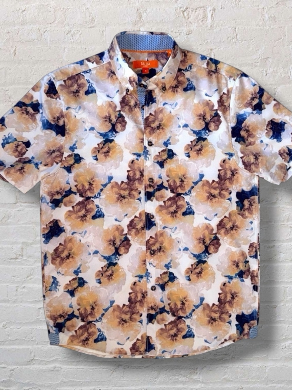 Tallia Sport Men’s Short Sleeve Button-Up Shirt – Floral Print – Size Small - Picture 2 of 12